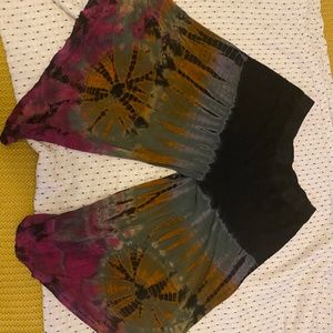 Boho tie dye flare pants